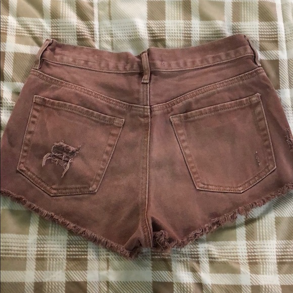Plum Denim High-Rise Shorts - Picture 4 of 4
